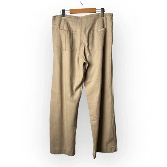 Calvin Klein Tan All In One Linen Pants - Picture 2 of 9